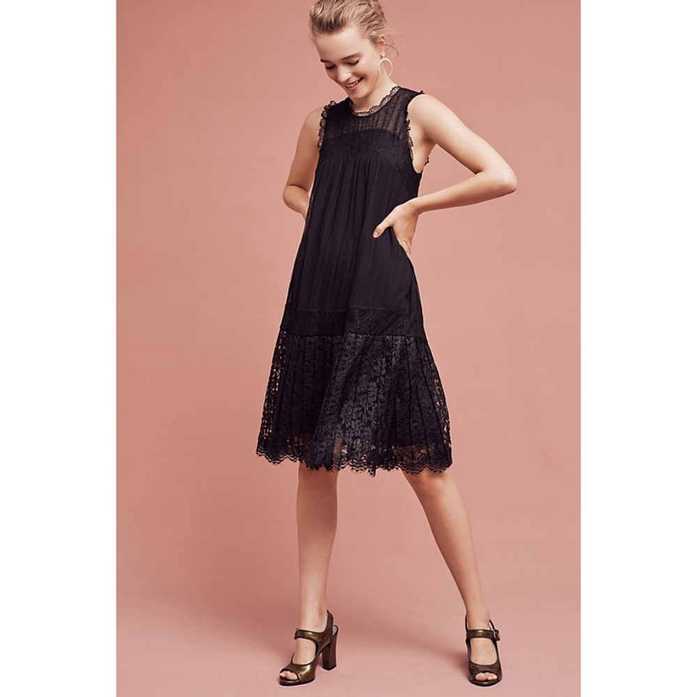 Anthropologie floreat lace midi drop waist dress